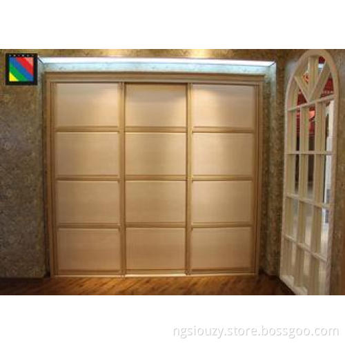 Dark MDF Panel Standard Bedroom Sliding Wardrobe Doors for